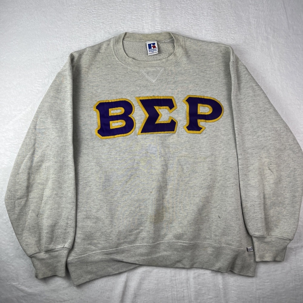 Russell Athletic Phi Beta Sigma fraternity Sweatshirt Mens XL Gray Spellout Logo